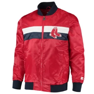 Boston Red Sox The Ambassador Red Satin Varsity Jacket