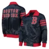 Boston Red Sox The Captain II Satin Varsity Navy Jacket 3