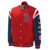 Boston Red Sox Title Holder G-III Sports by Carl Banks Full-Snap Satin Varsity Jacket