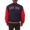 Boston Red Sox Two Tone Letterman Embroidered Wool Varsity Jacket – NavyRed 1