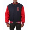 Boston Red Sox Two Tone Letterman Embroidered Wool Varsity Jacket – NavyRed