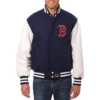 Boston Red Sox Two Tone NavyWhite Wool & Leather Varsity Jacket