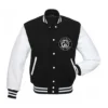 Brooklyn Nets Black Letterman Wool Varsity Jacket
