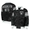 Brooklyn Nets Black The Captain II Varsity Jacket 3