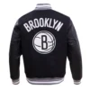 Brooklyn Nets Black Wool Retro Classic Rib Jacket 3
