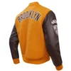 Brooklyn Nets Classic Tan and Brown Varsity Jacket 2