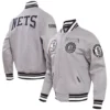 Brooklyn Nets Crest Varsity Grey Jacket 3