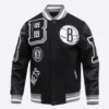 Brooklyn Nets Mashup Black Varsity Jacket 1