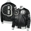 Brooklyn Nets Mashup Black Varsity Jacket 3