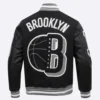 Brooklyn Nets Mashup Black Varsity Jacket 3
