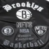 Brooklyn Nets Old English Rib Black Varsity Jacket 8