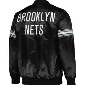 Brooklyn Nets Pick and Roll Black Varsity Jacket 1