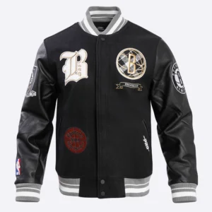 Brooklyn Nets Pro Prep Wool Black Jacket 1