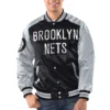 Brooklyn Nets Renegade Varsity Black and Silver Jacket