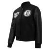Brooklyn Nets Retro Classic Black Wool Varsity Jacket 1