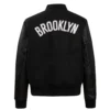 Brooklyn Nets Retro Classic Black Wool Varsity Jacket 3