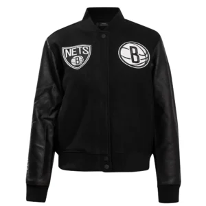 Brooklyn Nets Retro Classic Black Wool Varsity Jacket