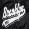 Brooklyn Nets Script Tail Black Satin Varsity Jacket 4