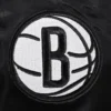Brooklyn Nets Script Tail Black Satin Varsity Jacket 5