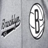 Brooklyn Nets Script Tail Grey and White Wool Varsity Jacket 4