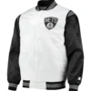 Brooklyn Nets The Enforcer White Varsity Jacket