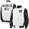 Brooklyn Nets The Enforcer White Varsity Jacket 3