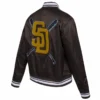 Brown San Diego Padres Mashup Full-Snap Varsity Jacket For Women’s