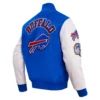Buffalo Bills Animal Print Wool and Leather Varsity Blue Jacket 1