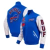 Buffalo Bills Animal Print Wool and Leather Varsity Blue Jacket 3