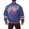 Buffalo Bills Blue Bomber Leather Varsity Jacket 1