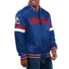 Buffalo Bills Home Game Blue Satin Varsity Jacket