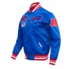 Buffalo Bills Mashup Blue Satin Varsity Jacket 2