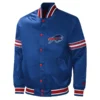 Buffalo Bills Midfield Blue Satin Varsity Jacket