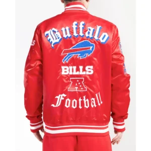 Buffalo Bills Old English Red Varsity Jacket 1