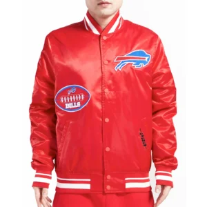 Buffalo Bills Old English Red Varsity Jacket