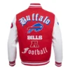 Buffalo Bills Old English Red and White Varsity Jacket 1