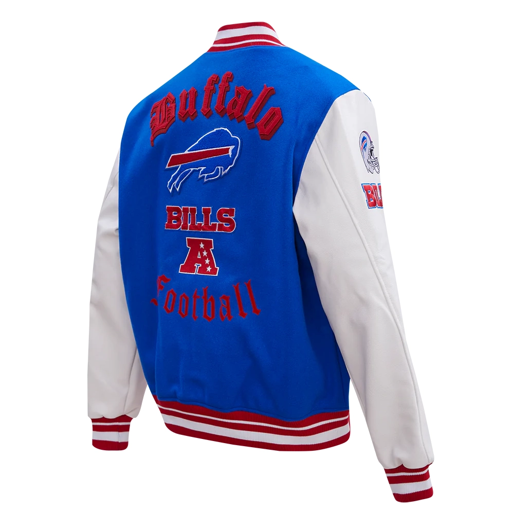 Buffalo Bills Old English Wool and Leather Varsity Jacket 3