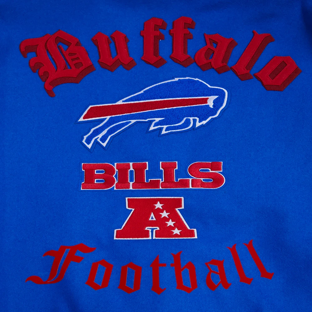 Buffalo Bills Old English Wool and Leather Varsity Jacket 4
