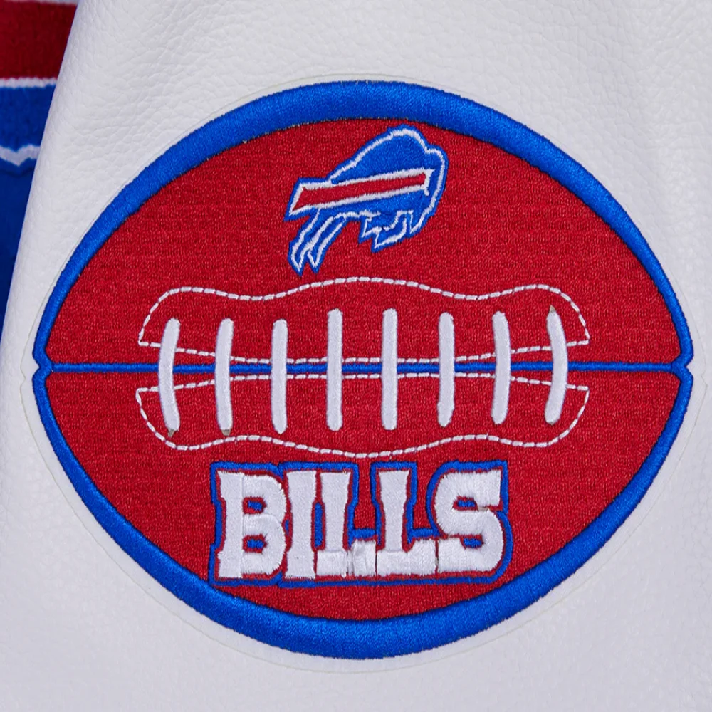 Buffalo Bills Old English Wool and Leather Varsity Jacket 7