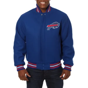Buffalo Bills One Color Blue Varsity Jacket