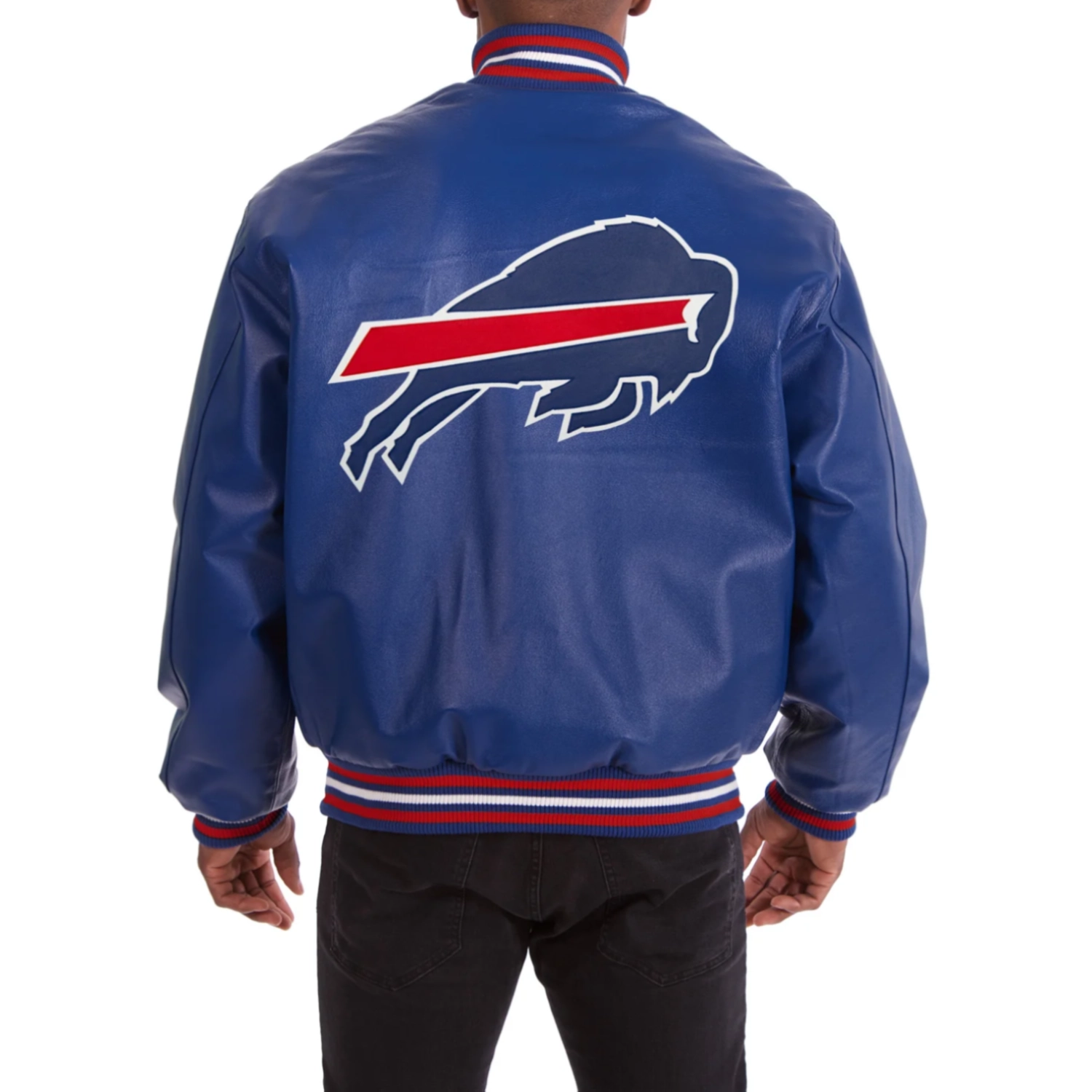 Buffalo Bills Real Blue Leather Varsity Jacket 1
