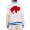 Buffalo Bills Retro Classic Cream Satin Varsity Jacket 1