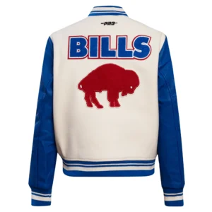 Buffalo Bills Retro Classic White Wool Varsity Jacket 1