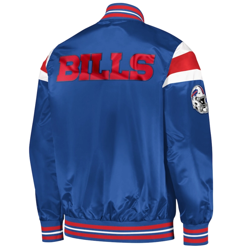 Buffalo Bills Satin Varsity Blue Jacket 1