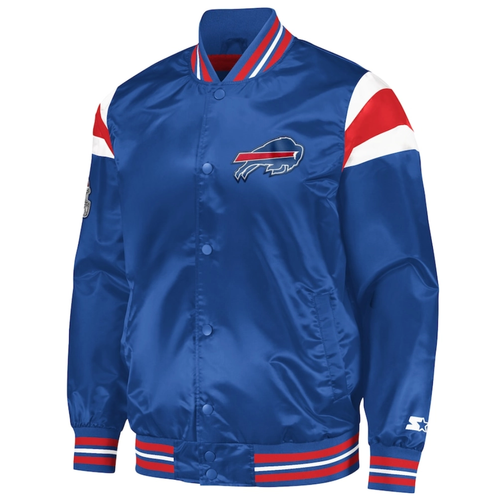 Buffalo Bills Satin Varsity Blue Jacket