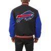 Buffalo Bills Two Tone Black and Blue Varsity Jacket 1
