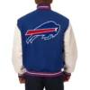 Buffalo Bills Two Tone Wool Varsity Royal Blue Jacket 1