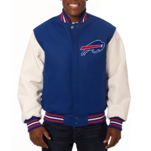 Buffalo Bills Two Tone Wool Varsity Royal Blue Jacket