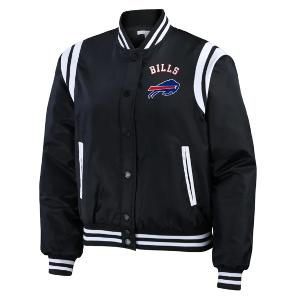 Buffalo Bills WEAR by Erin Andrews Women’s Black Bomber Full-Snap Jacket