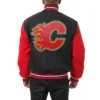 Calgary Flames Black Wool Varsity Jacket 1